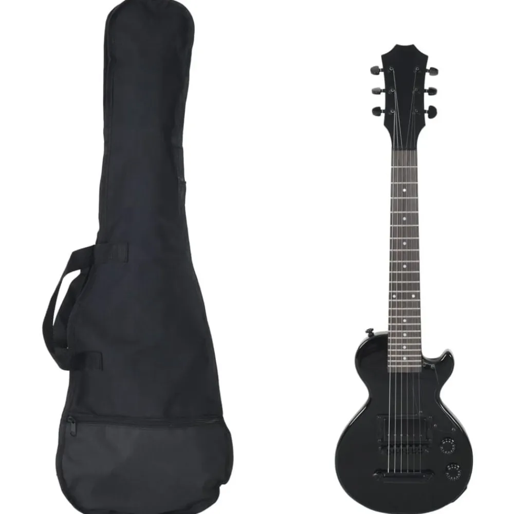 vidaXL Guitarra eléctrica para niños con funda 3/4 30" Negro Best