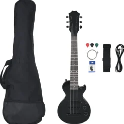 vidaXL Guitarra eléctrica para niños con funda 3/4 30" Negro Best