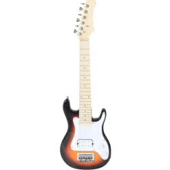 vidaXL Arte Y Ocio-Guitarra eléctrica para niños con funda marrón y blanco 3/4 30