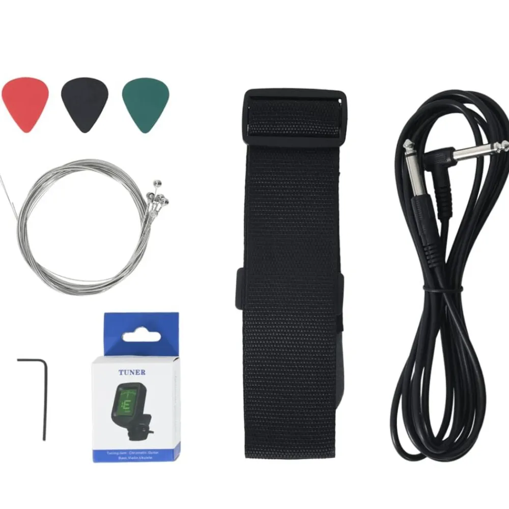 vidaXL Arte Y Ocio-Guitarra eléctrica para niños con funda marrón y blanco 3/4 30"