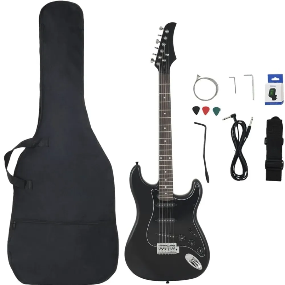 vidaXL Guitarra eléctrica para principiantes con funda 4/4 39" Negro Online