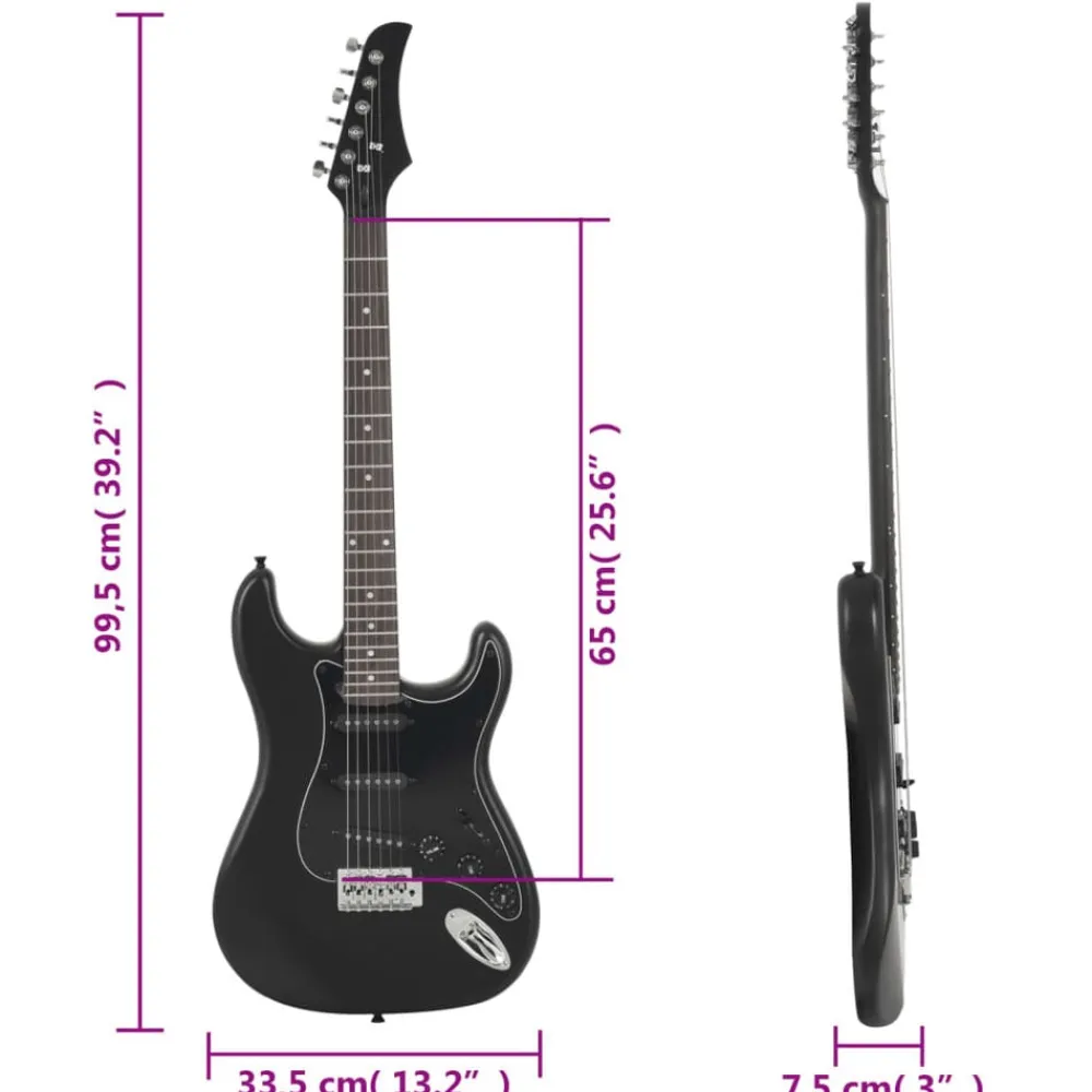 vidaXL Guitarra eléctrica para principiantes con funda 4/4 39" Negro Online