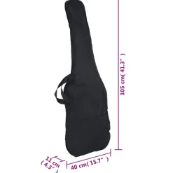 vidaXL Arte Y Ocio-Guitarra eléctrica principiante con funda marrón blanco 4/4 39