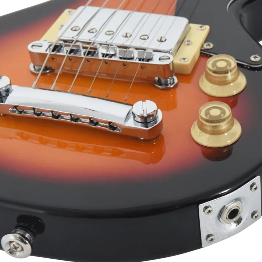 vidaXL Guitarra eléctrica para niños con funda marrón y negro 3/4 30" Marrón y negro Sale