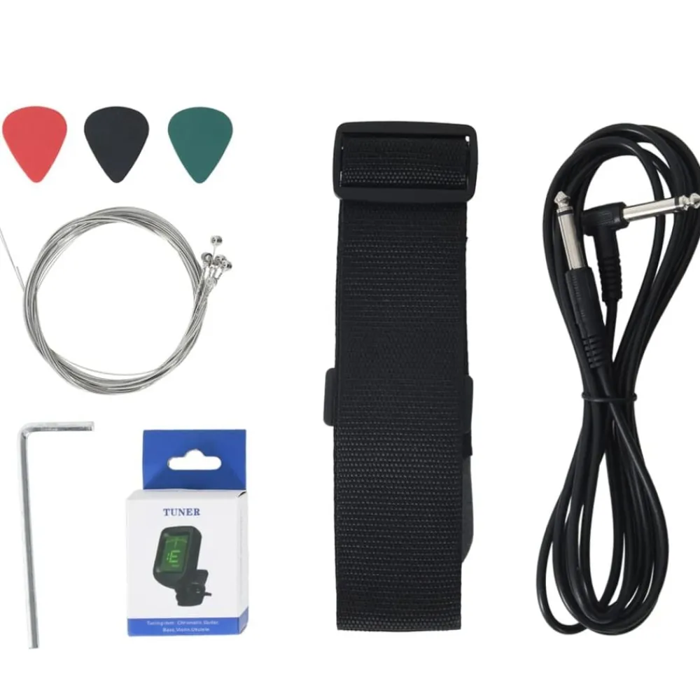 vidaXL Guitarra eléctrica para niños con funda marrón y negro 3/4 30" Marrón y negro Sale