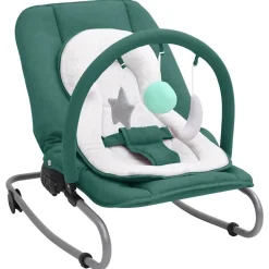 vidaXL Hamaca mecedora para bebés de acero Verde Outlet