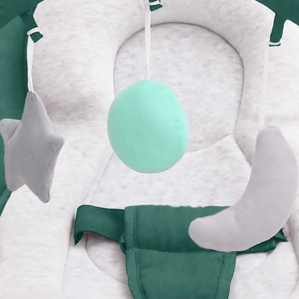 vidaXL Hamaca mecedora para bebés de acero Verde Outlet