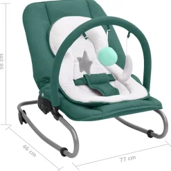 vidaXL Hamaca mecedora para bebés de acero Verde Outlet