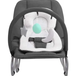 Niños vidaXL Juguetes Y Actividades Para Bebés-Hamaca mecedora para bebés de acero gris