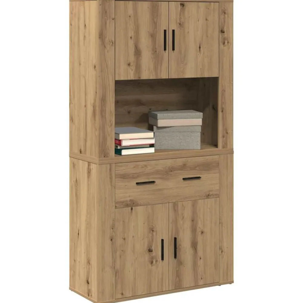 vidaXL Armarios Y Almacenamiento-Highboard 80 x 33 x 150 cm Madera contrachapada
