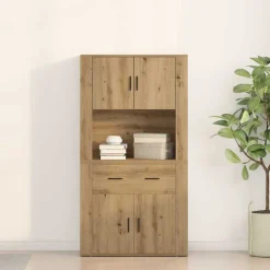 vidaXL Armarios Y Almacenamiento-Highboard 80 x 33 x 150 cm Madera contrachapada