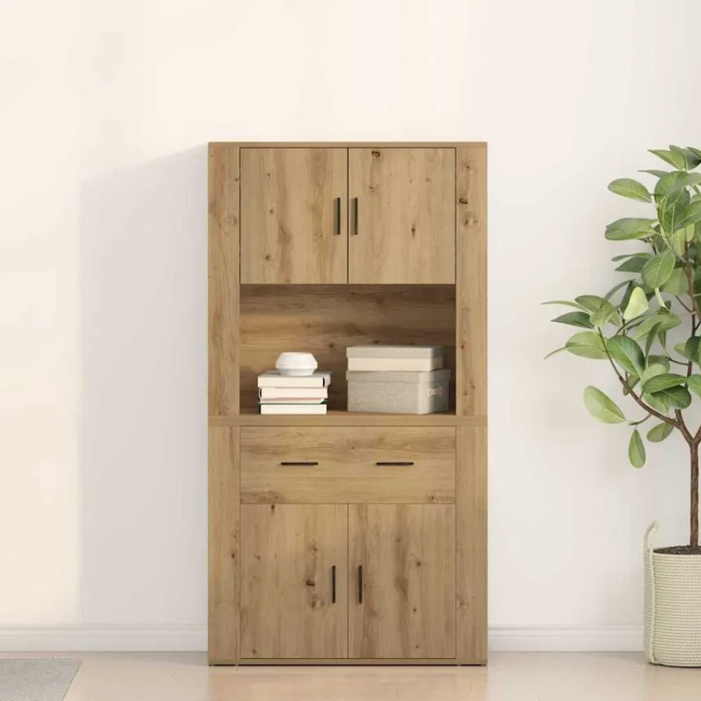 vidaXL Armarios Y Almacenamiento-Highboard 80 x 33 x 150 cm Madera contrachapada
