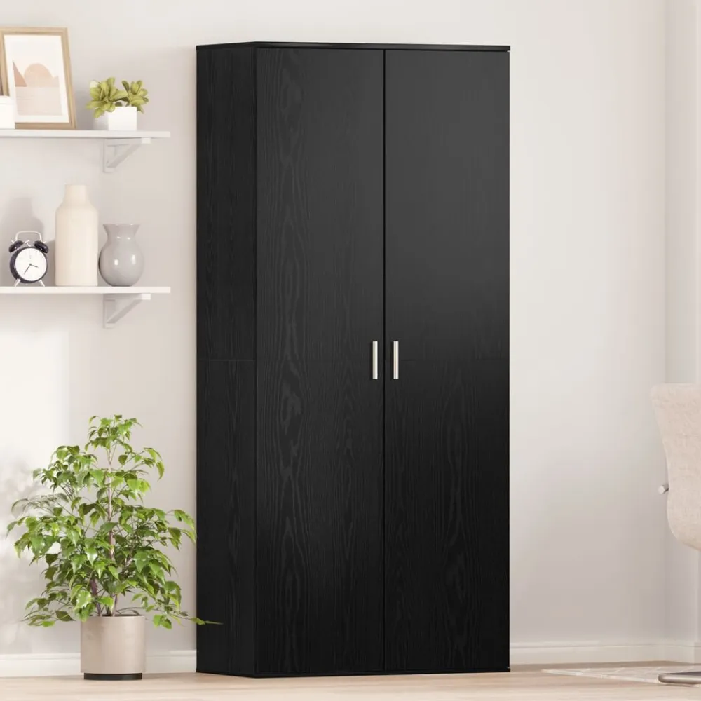 vidaXL Highboard 80 x 39 x 178 cm Madera contrachapada Roble negro