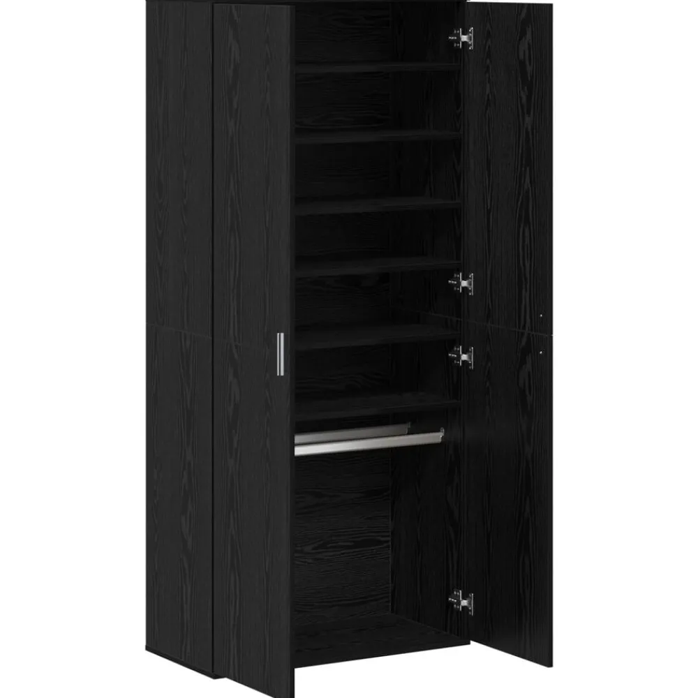 vidaXL Highboard 80 x 39 x 178 cm Madera contrachapada Roble negro