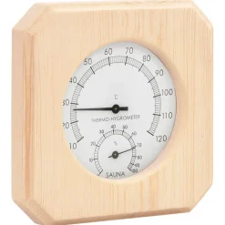 vidaXL Higrotermógrafo y reloj de arena para sauna 2 en 1 madera pino