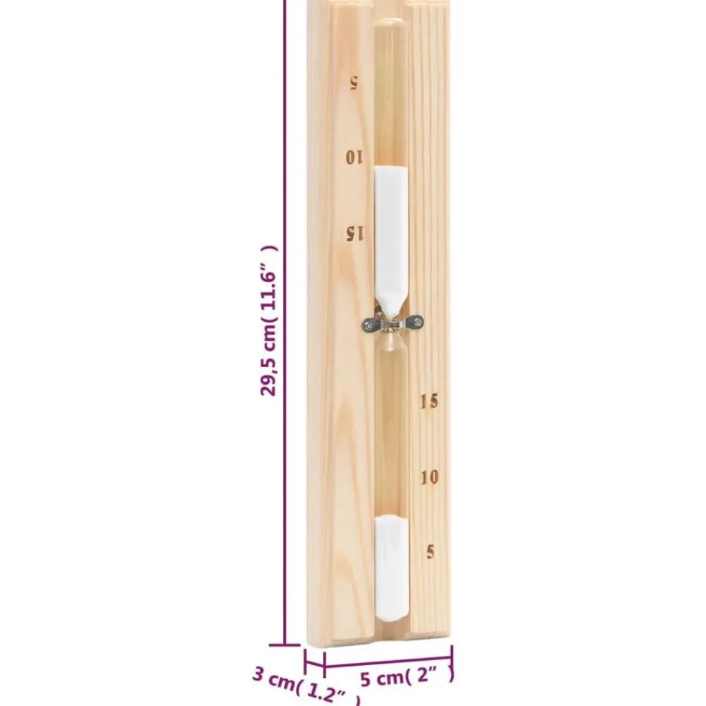 vidaXL Higrotermógrafo y reloj de arena para sauna 2 en 1 madera pino
