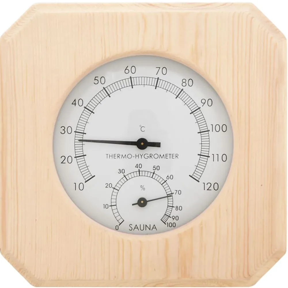 vidaXL Higrotermógrafo y reloj de arena para sauna 2 en 1 madera pino