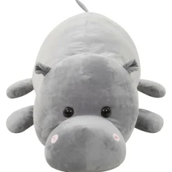 vidaXL Juguetes-Hipopótamo de peluche gris