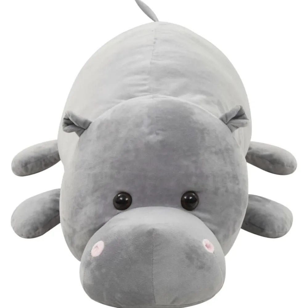 vidaXL Juguetes-Hipopótamo de peluche gris