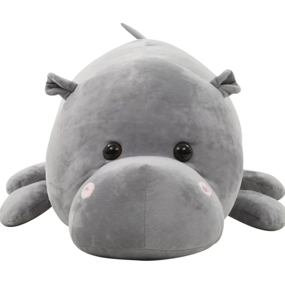 vidaXL Juguetes-Hipopótamo de peluche gris