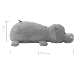 vidaXL Juguetes-Hipopótamo de peluche gris