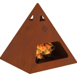 vidaXL Chimeneas-Hoguera Marrón 50 x 50 x 51 cm Acero autopatinable