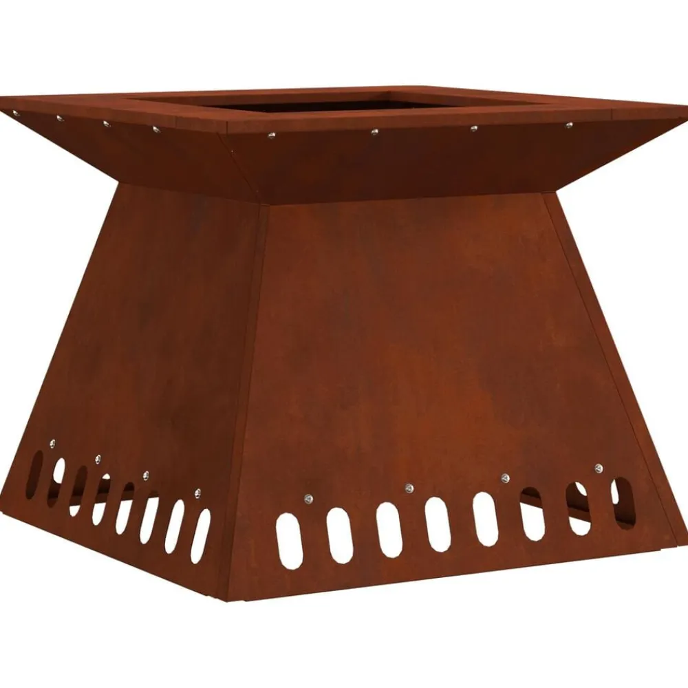 vidaXL Hoguera Marrón 48 x 48 x 40 cm Acero autopatinable Acero oxidado/marrón Sale