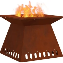 vidaXL Hoguera Marrón 48 x 48 x 40 cm Acero autopatinable Acero oxidado/marrón Sale