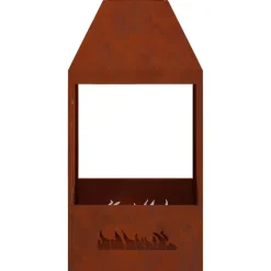vidaXL Hoguera Marrón 50 x 50 x 100 cm Acero al carbono Acero oxidado/marrón