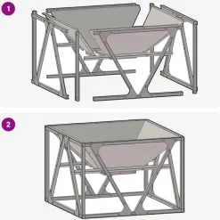 vidaXL Chimeneas-Hoguera Marrón 50 x 50 x 35 cm Acero autopatinable