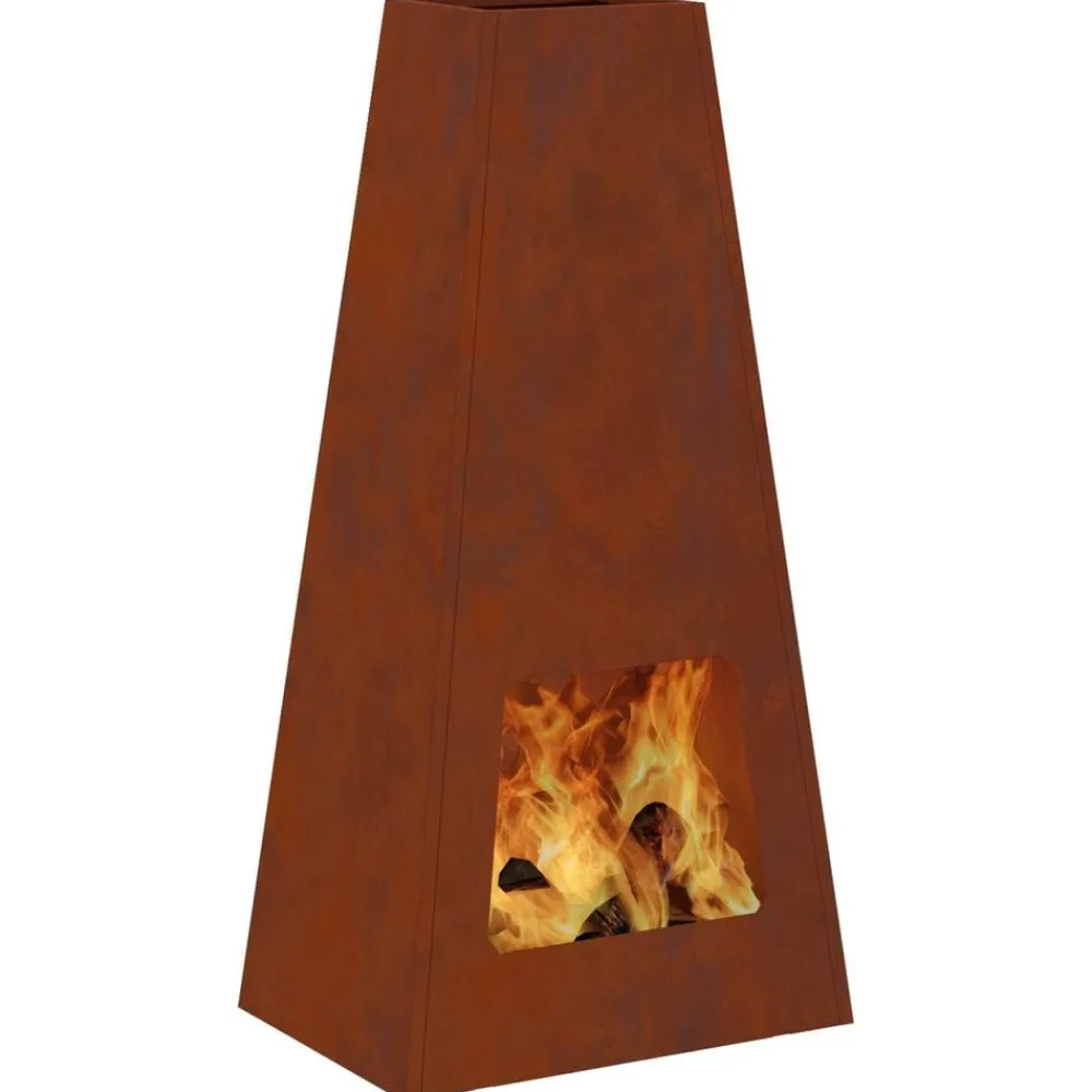 vidaXL Hoguera Marrón 50 x 35 x 100 cm Acero autopatinable Acero oxidado/marrón
