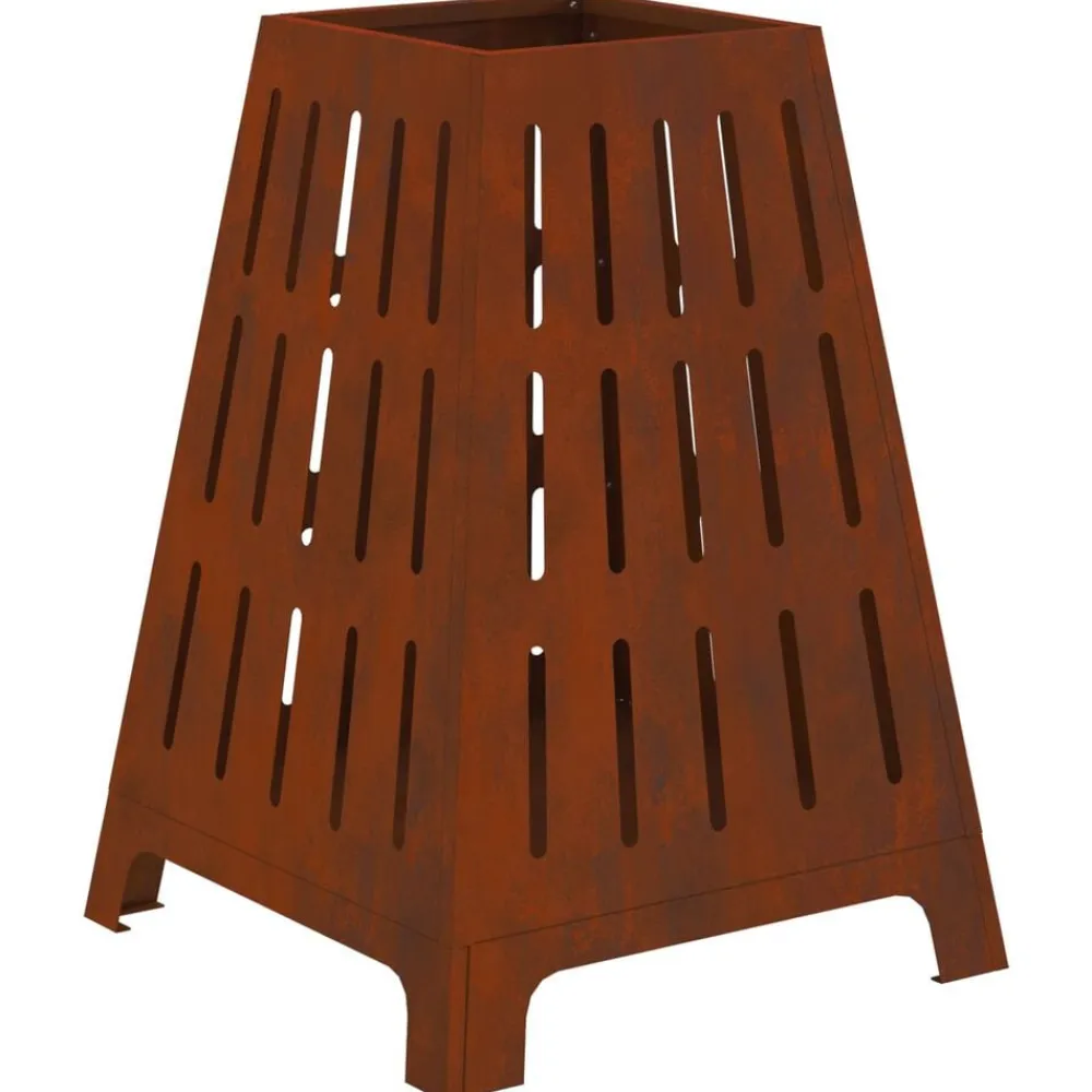 vidaXL Hoguera Marrón 50 x 50 x 70 cm Acero autopatinable Acero oxidado/marrón Discount