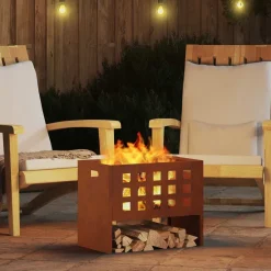 vidaXL Chimeneas-Hoguera Marrón 50 x 30 x 40 cm Acero