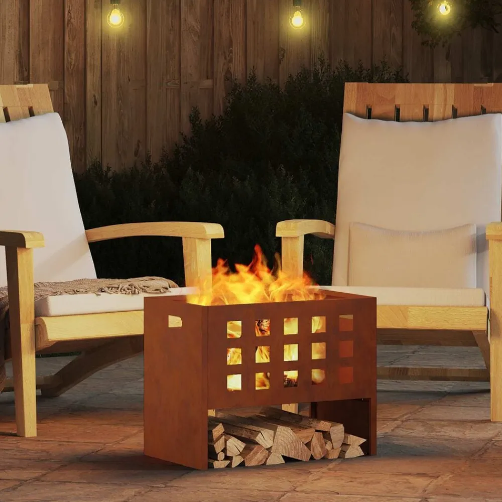 vidaXL Chimeneas-Hoguera Marrón 50 x 30 x 40 cm Acero