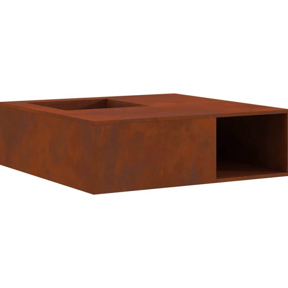 vidaXL Hoguera Marrón 100 x 100 x 30 cm Acero autopatinable Acero oxidado/marrón New