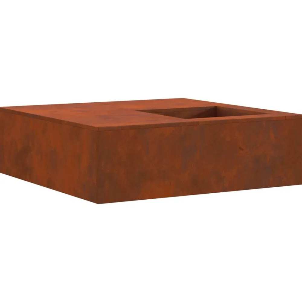 vidaXL Hoguera Marrón 100 x 100 x 30 cm Acero autopatinable Acero oxidado/marrón New