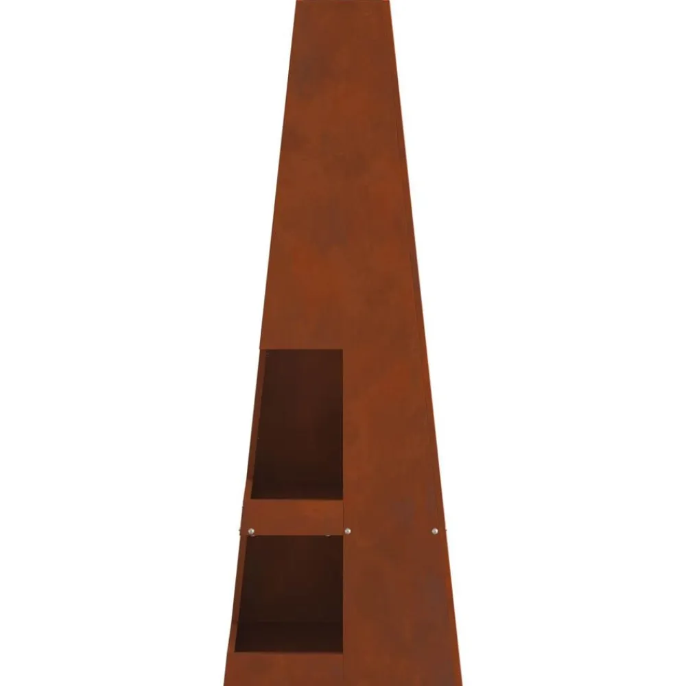 vidaXL Hoguera Marrón 35 x 35 x 100 cm Acero al carbono Acero oxidado/marrón Clearance