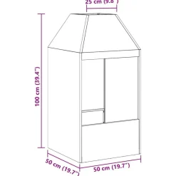 vidaXL Hoguera Marrón 50 x 50 x 100 cm Acero autopatinable Acero oxidado/marrón Clearance