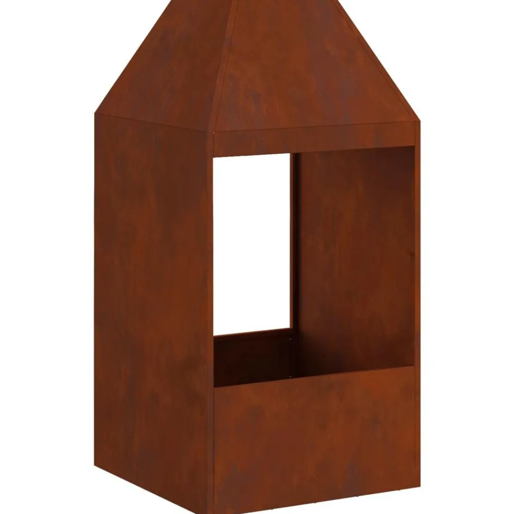 vidaXL Hoguera Marrón 50 x 50 x 100 cm Acero autopatinable Acero oxidado/marrón Clearance