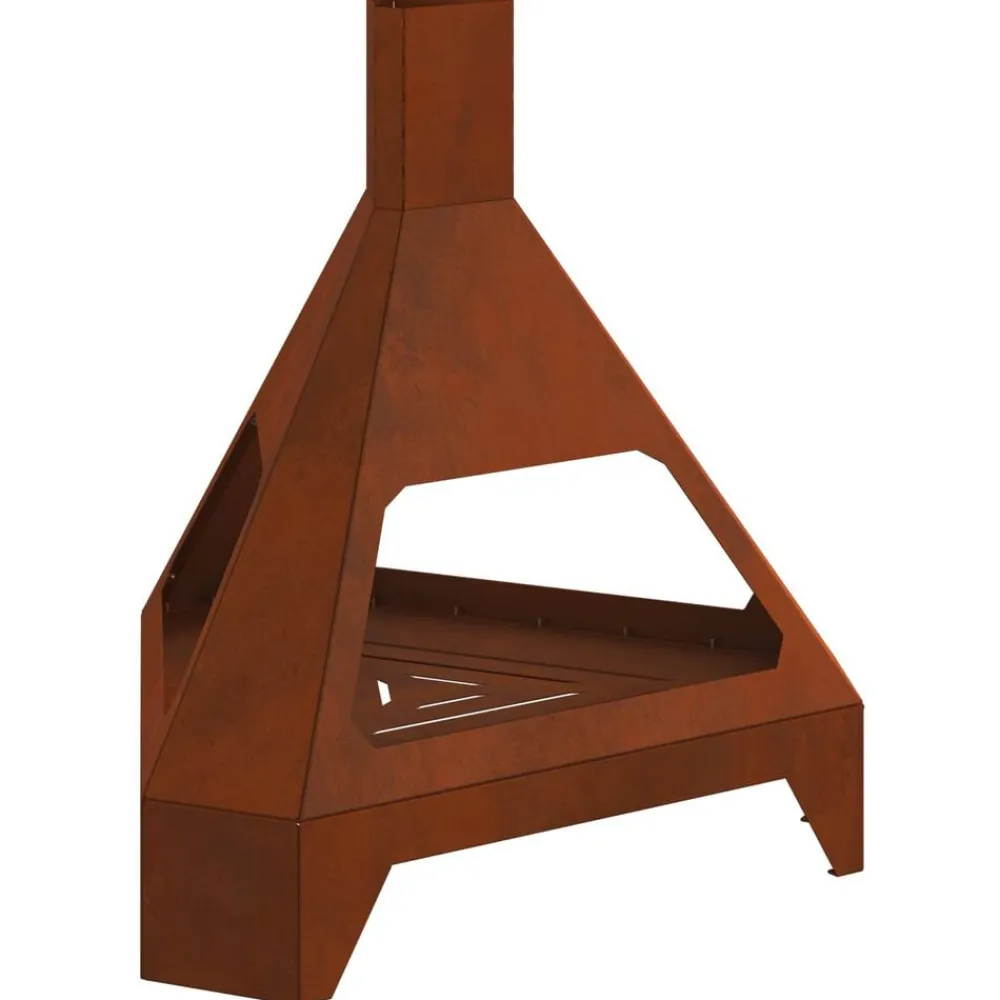 vidaXL Chimeneas-Hoguera Marrón 50 x 43 x 52 cm Acero autopatinable