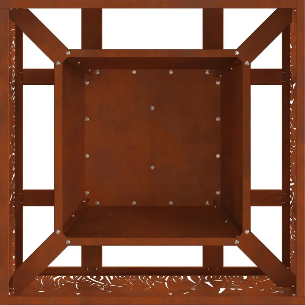 vidaXL Chimeneas-Hoguera Marrón 60 x 60 x 30 cm Acero autopatinable
