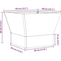 vidaXL Hoguera Marrón 40 x 40 x 35 cm Acero autopatinable Acero oxidado/marrón Sale