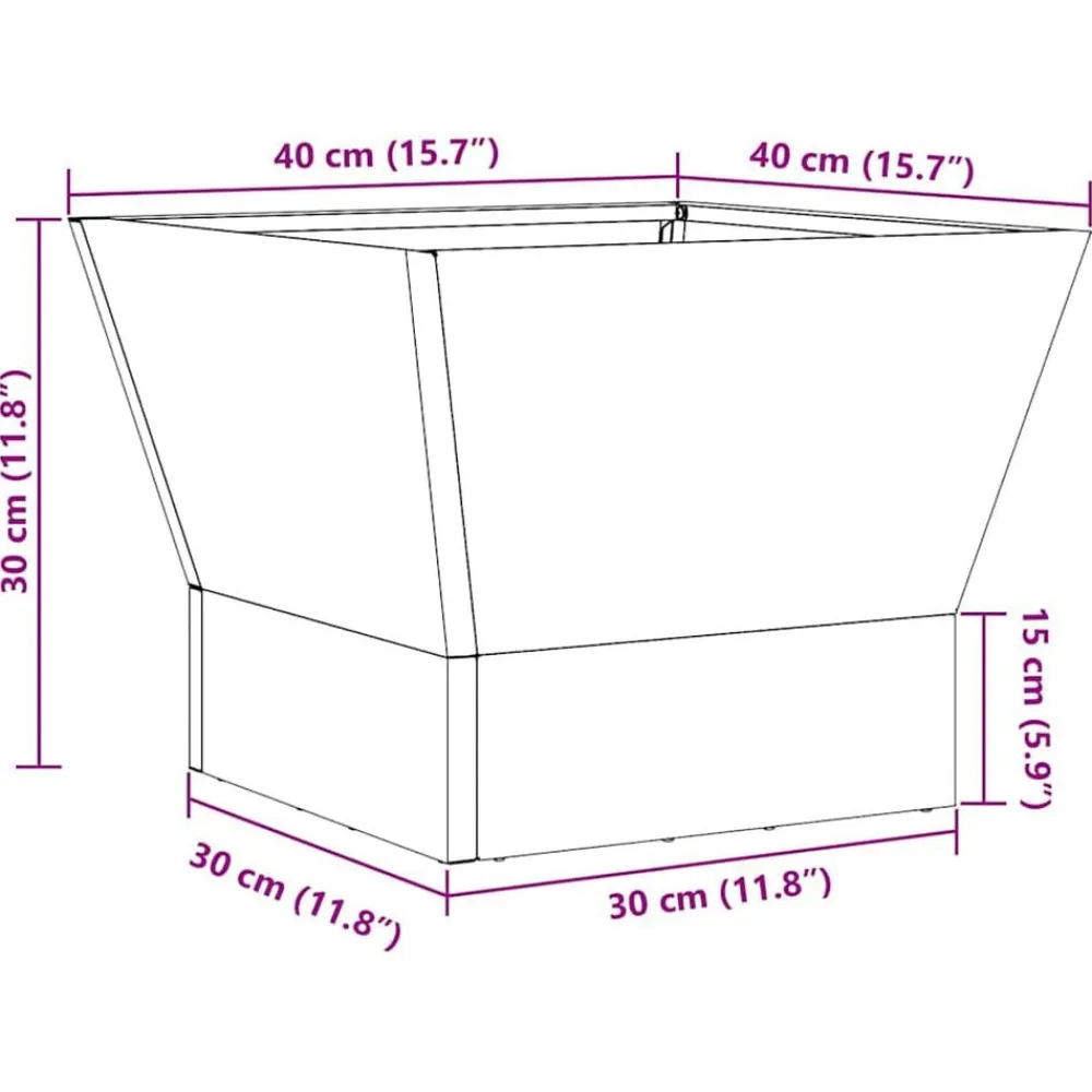 vidaXL Hoguera Marrón 40 x 40 x 35 cm Acero autopatinable Acero oxidado/marrón Sale