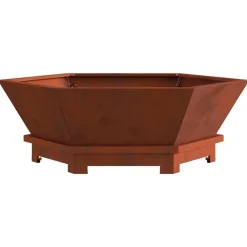 vidaXL Chimeneas-Hoguera Marrón 75 x 75 x 28 cm Acero autopatinable