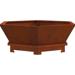 vidaXL Chimeneas-Hoguera Marrón 75 x 75 x 28 cm Acero autopatinable