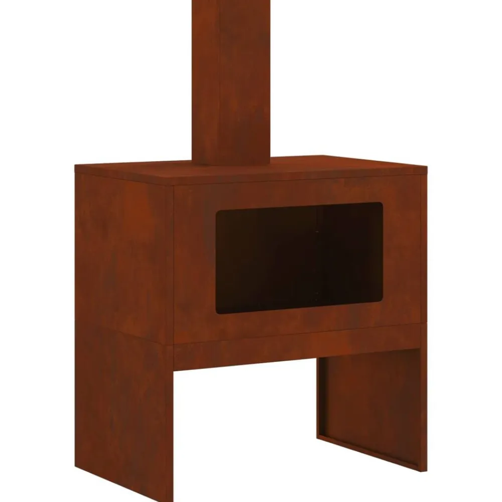 vidaXL Hoguera Marrón 60 x 40 x 96 cm Acero autopatinable Acero/café envejecido New