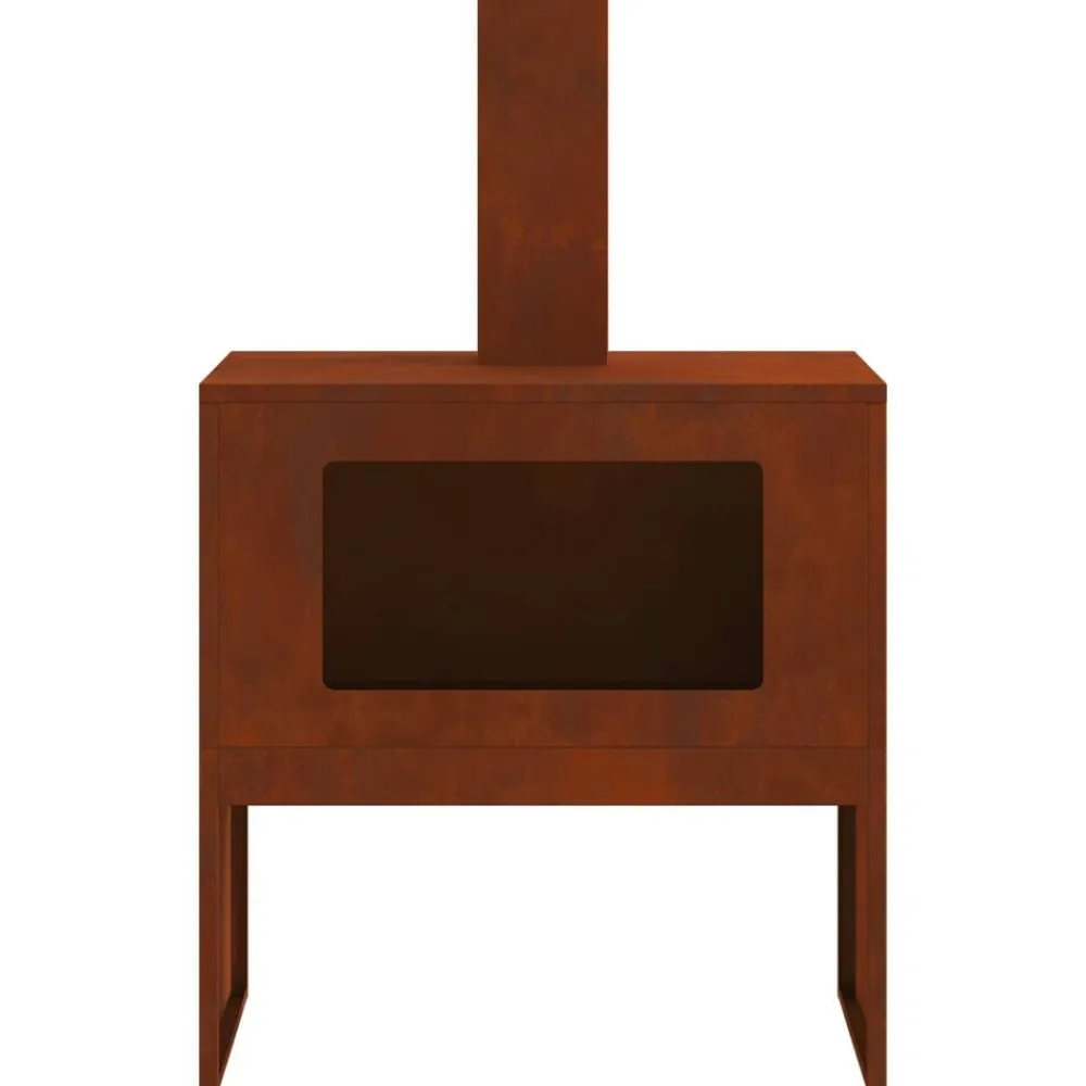 vidaXL Hoguera Marrón 60 x 40 x 96 cm Acero autopatinable Acero/café envejecido New