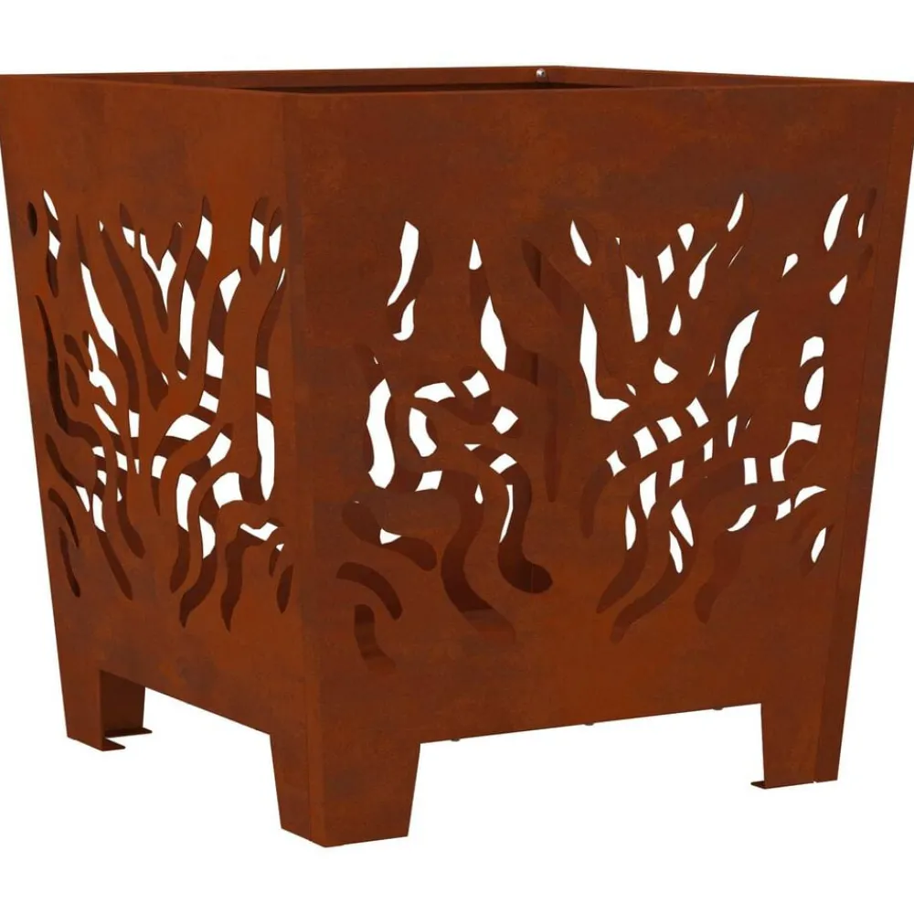 vidaXL Hoguera Marrón 40 x 40 x 40 cm Acero Acero oxidado/marrón Best
