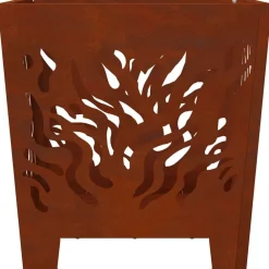 vidaXL Hoguera Marrón 40 x 40 x 40 cm Acero Acero oxidado/marrón Best