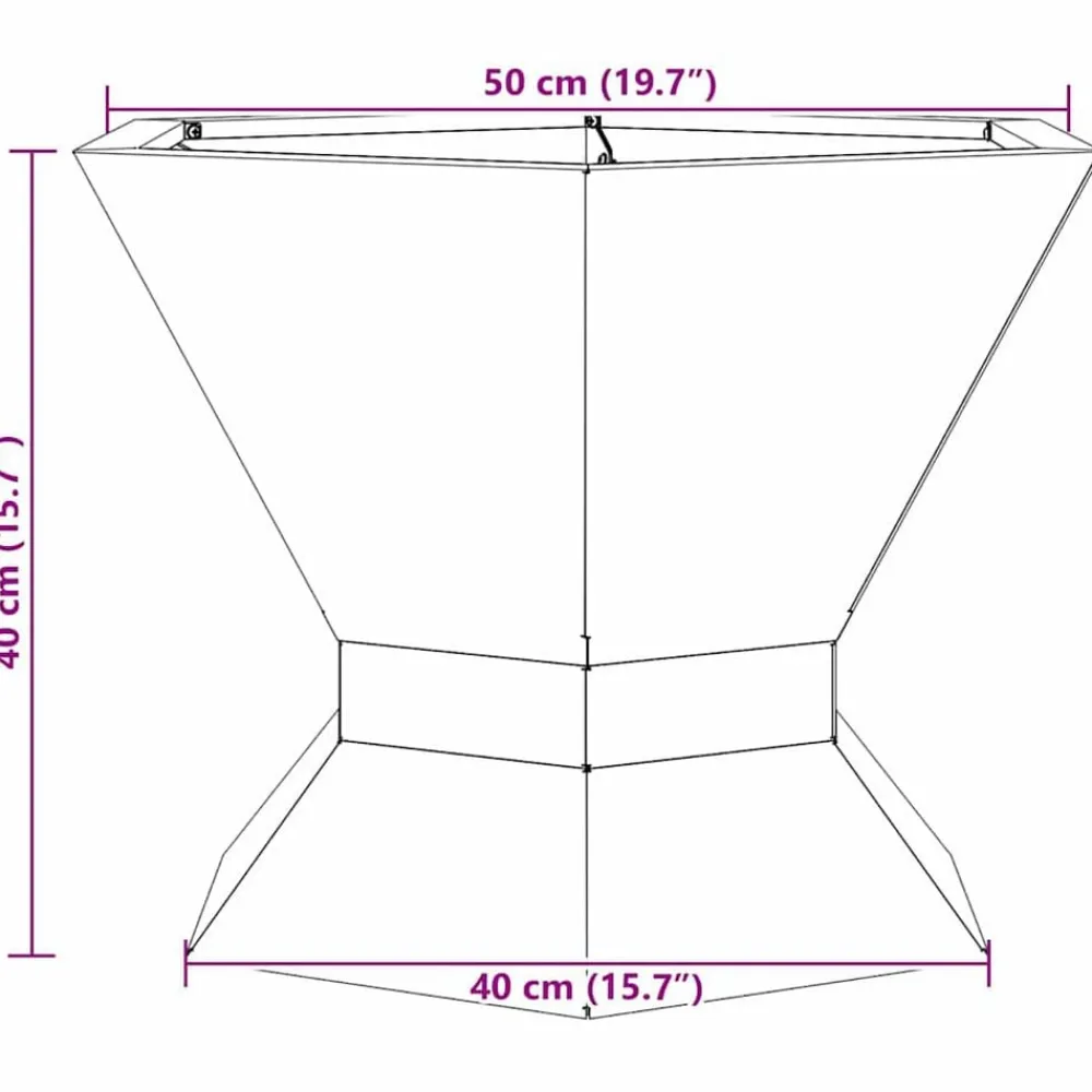 vidaXL Hoguera Marrón 50 x 50 x 40 cm Acero autopatinable Acero oxidado/marrón